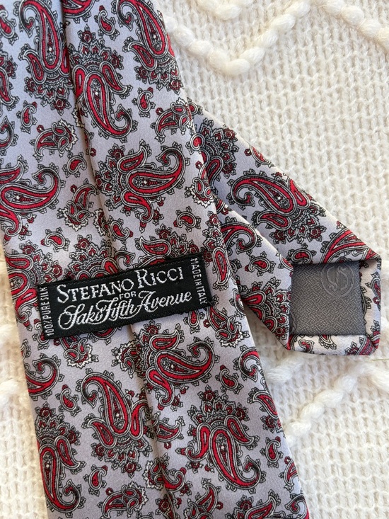 Stefano Ricci Other - Stefano Ricci Sak's 100% Silk Blue Red Paisley Tie Italy Excellent Condition